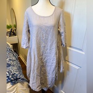 Bryn Walker 100% Linen Tunic Dress XS Oversized Lagenlook Minimalist